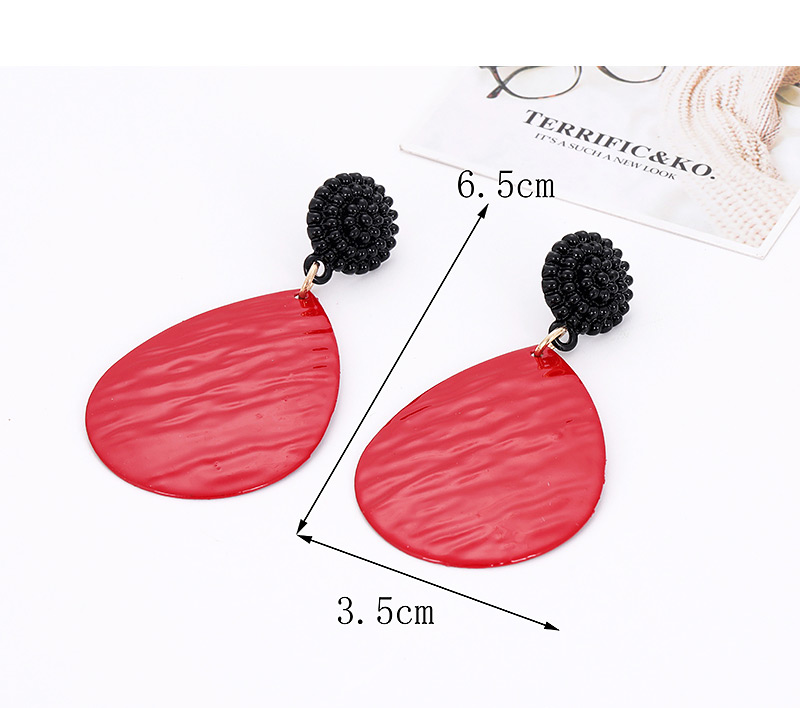 Fashion Claret Red Water Drop Shape Decorated Earrings,Drop Earrings