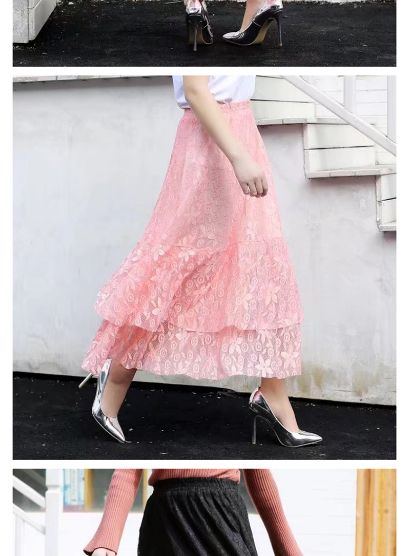 Fashion Pink Pure Color Decorated Skirt,Skirts
