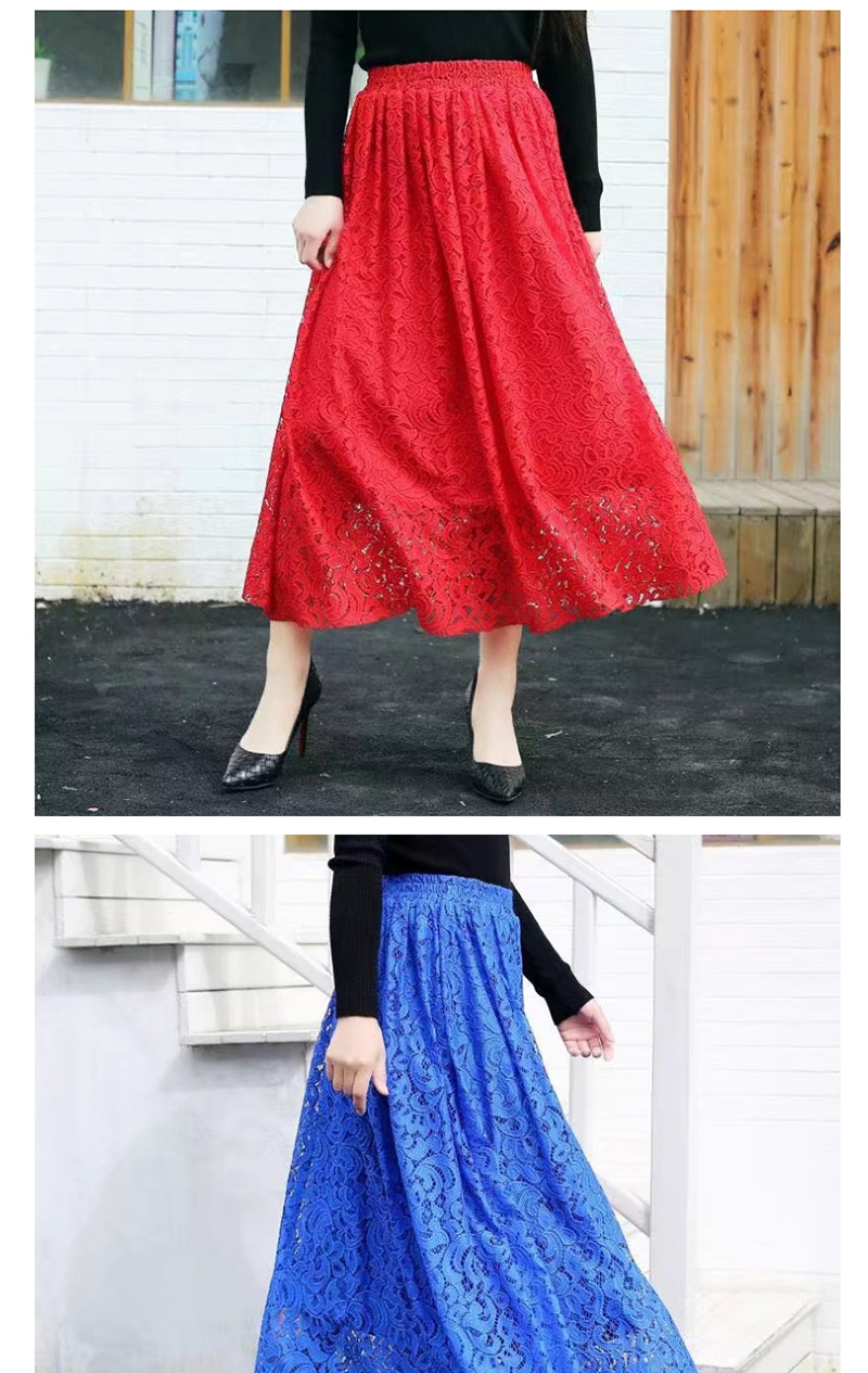 Fashion Red Pure Color Decorated Skirt,Skirts
