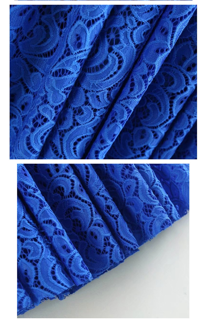 Fashion Blue Pure Color Decorated Skirt,Skirts