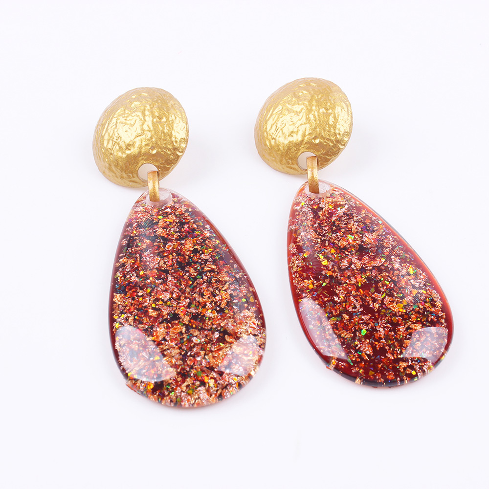 Fashion Brown Water Drop Shape Decorated Earrings,Drop Earrings