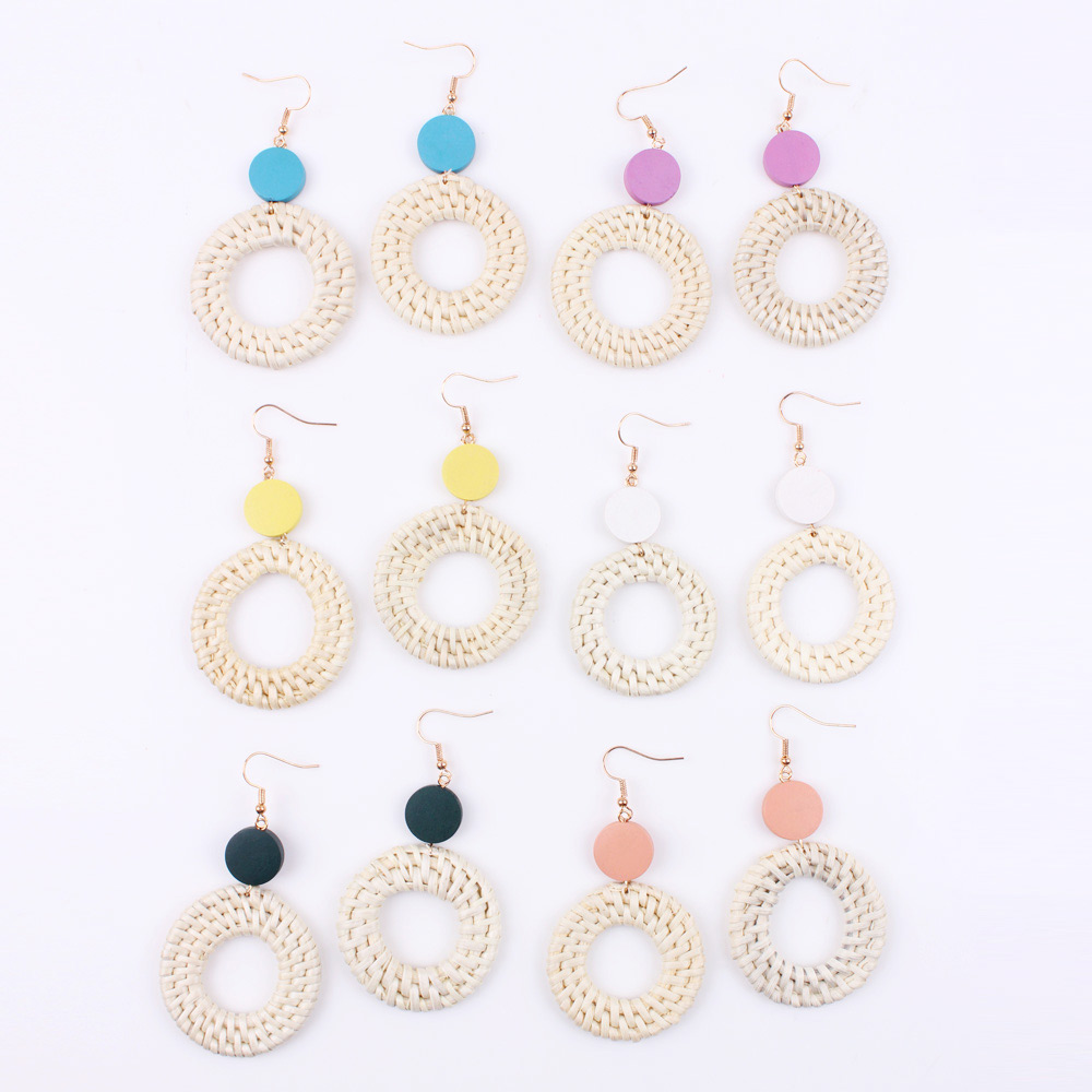 Fashion Blue+white Round Shape Decorated Earrings,Drop Earrings