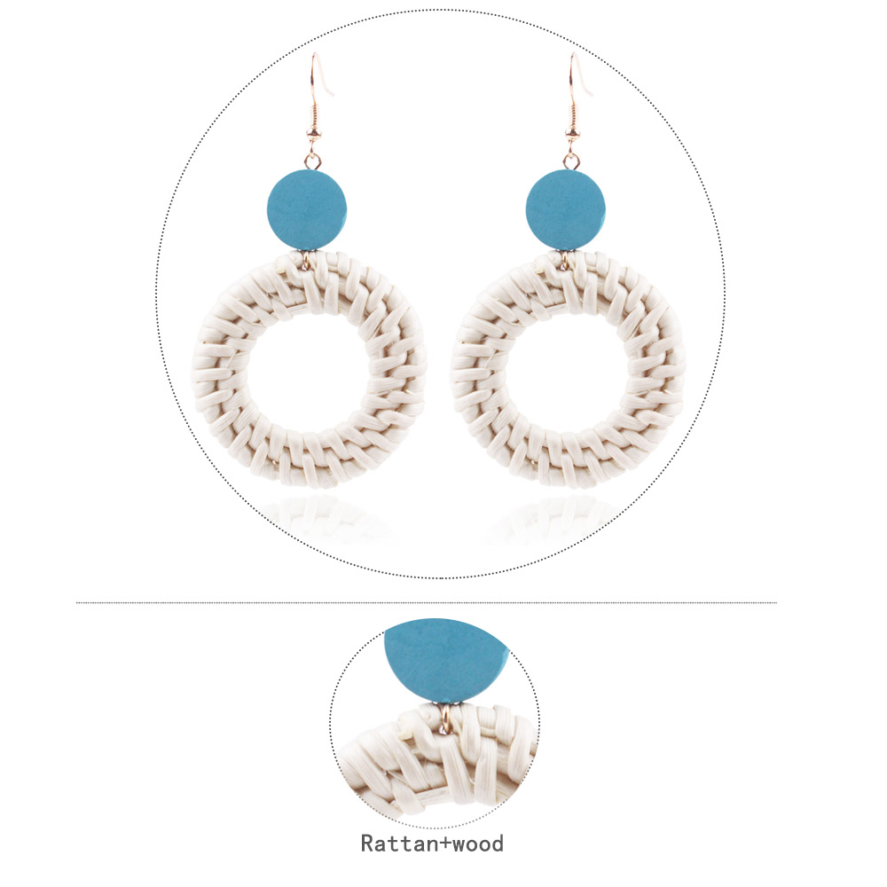 Fashion Yellow+white Round Shape Decorated Earrings,Drop Earrings
