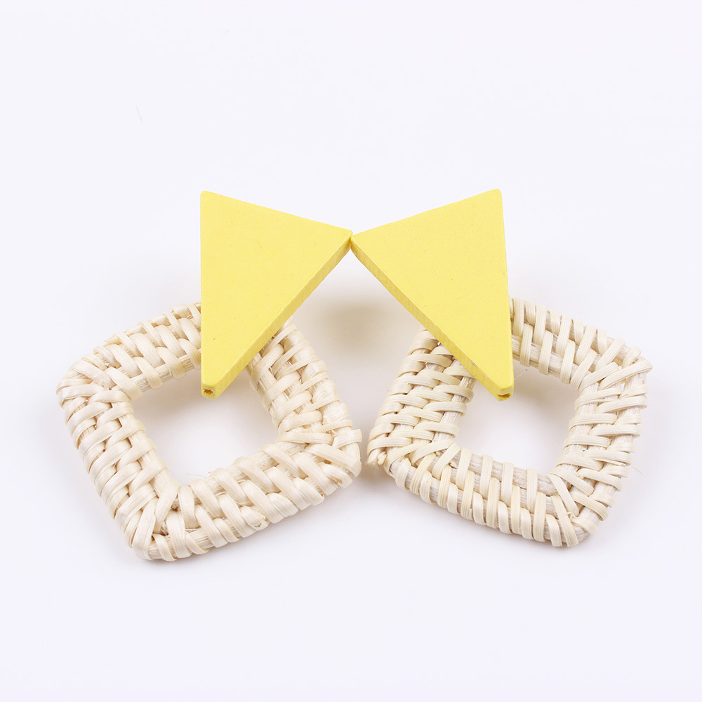 Fashion Yellow Triangle Shape Decorated Earrings,Drop Earrings