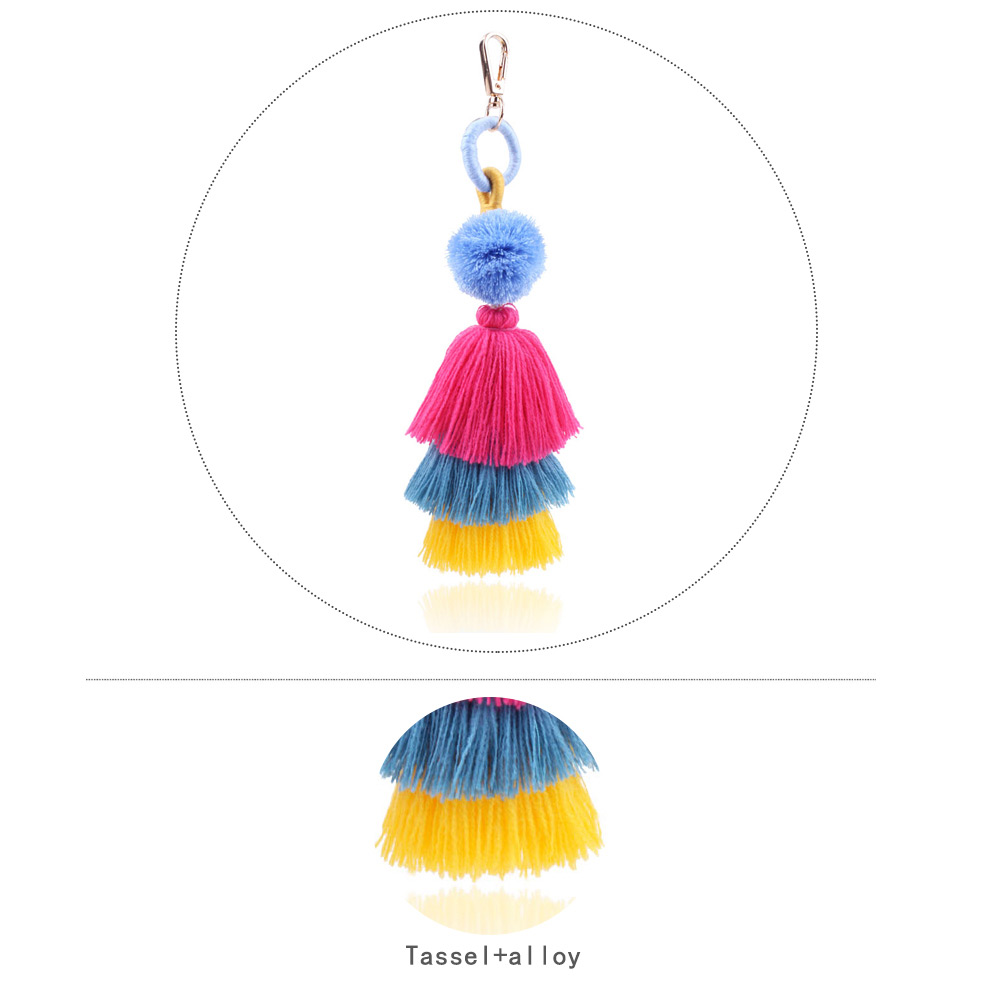 Fashion Multi-color Tassel Decorated Key Chain,Fashion Keychain