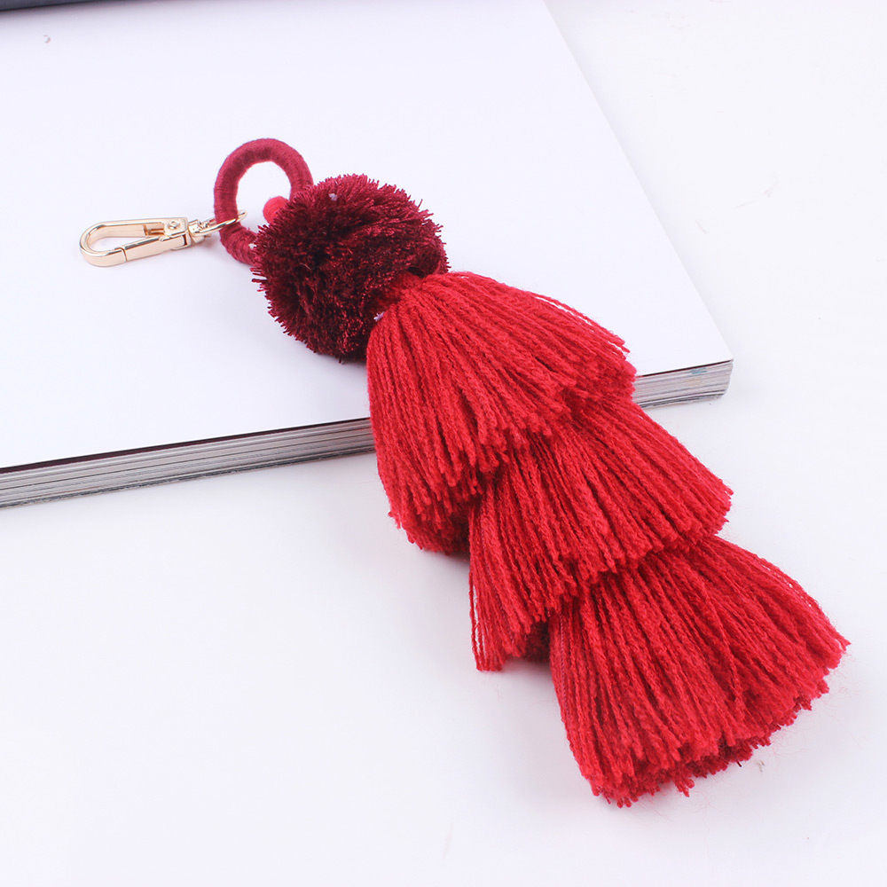 Fashion Red Tassel Decorated Key Chain,Fashion Keychain