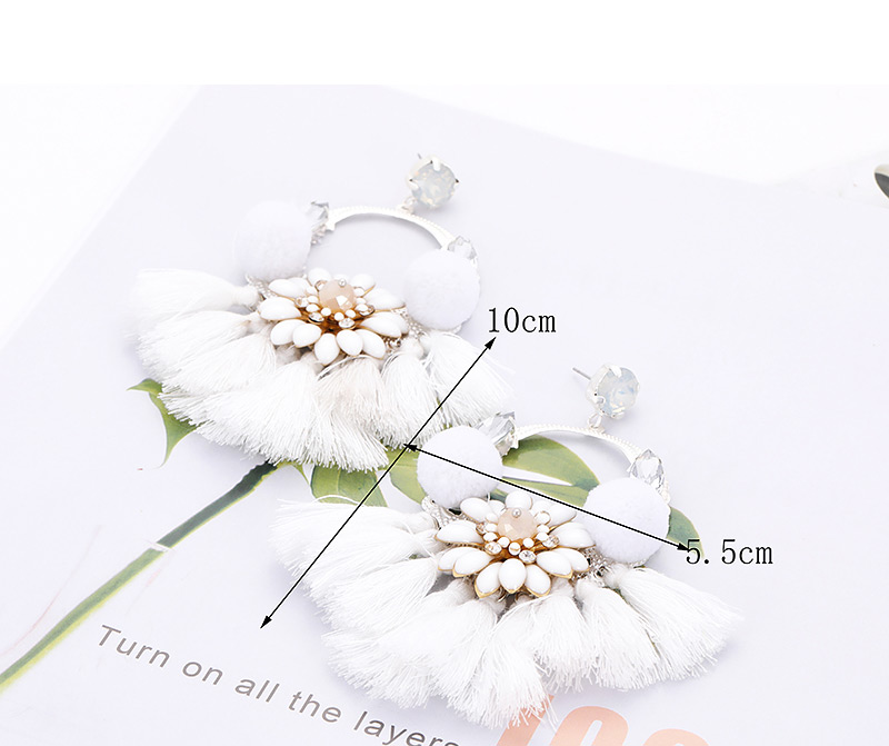Fashion White Flower Shape Decorated Earrings,Stud Earrings