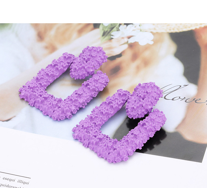 Fashion Purple Square Shape Decorated Earrings,Drop Earrings