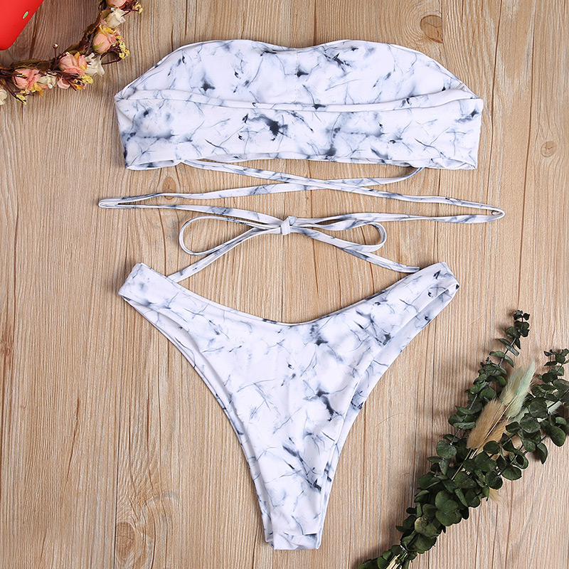 Sexy White Color Matching Decorated Bikini,Bikini Sets