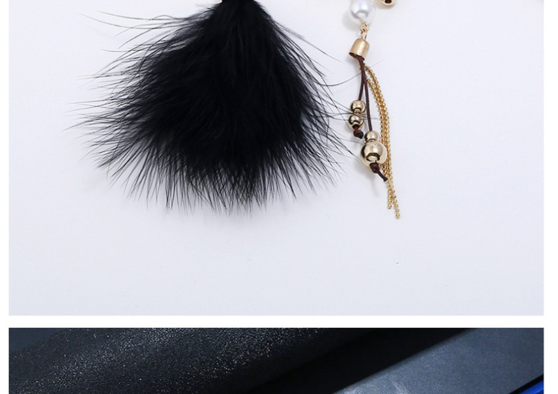 Simple Gold Color+black Feather Decorated Earrings,Drop Earrings