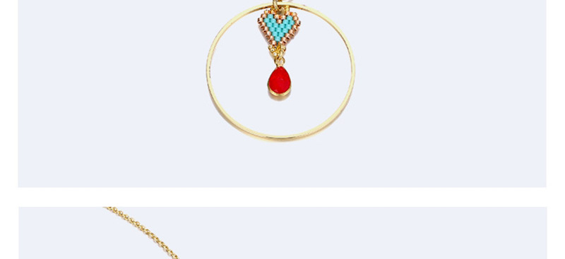 Fashion Gold Color+red Heart Shape Decorated Necklace,Necklaces