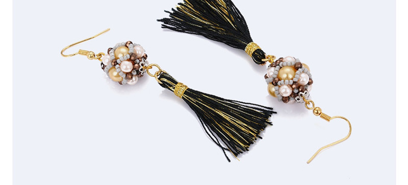 Fashion Multi-color Tassel&pearl Decorated Earrings,Drop Earrings