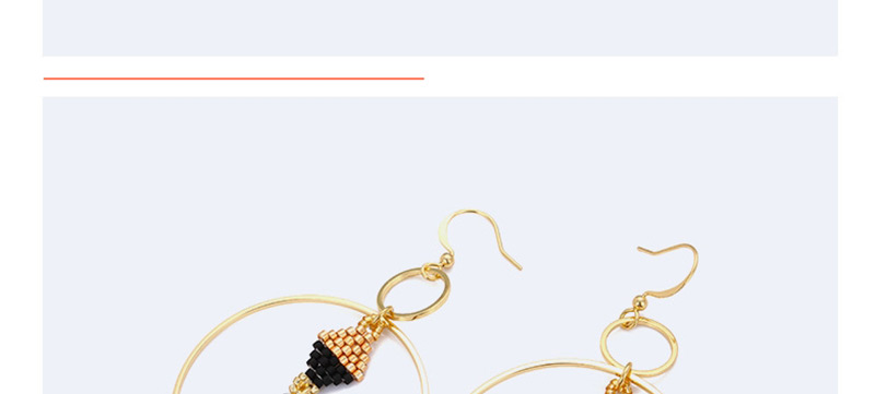 Fashion Gold Color+black Circular Ring Shape Decorated Earrings,Earrings