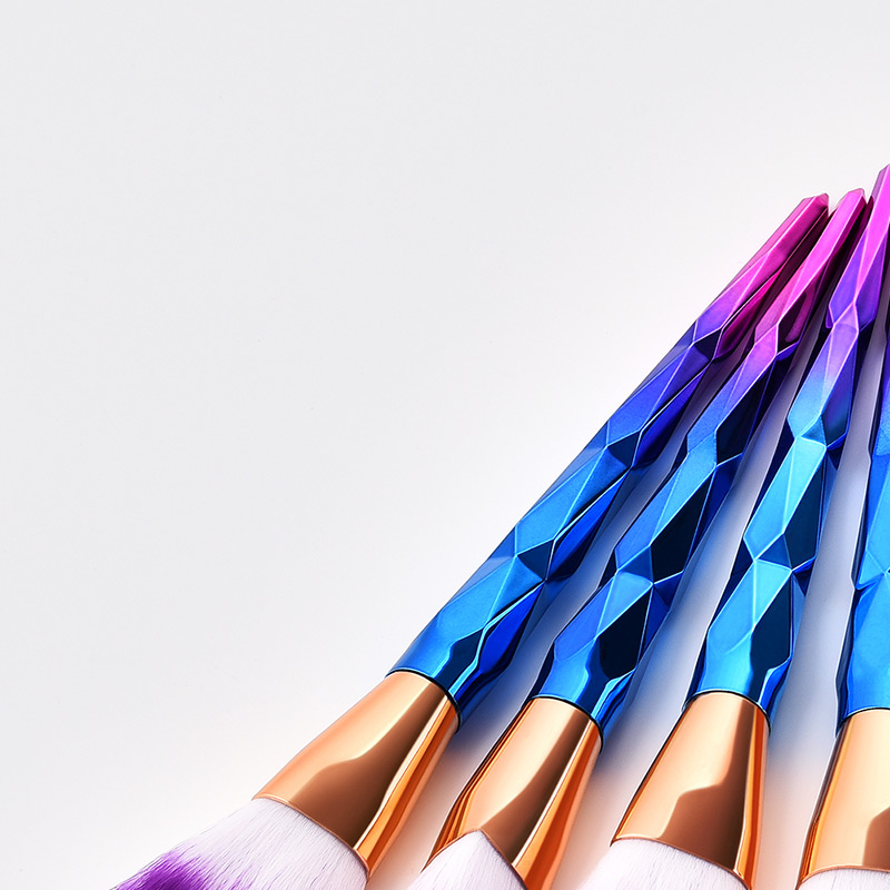 Fashion White+purple Flame Shape Design Cosmetic Brush(7pcs),Beauty tools