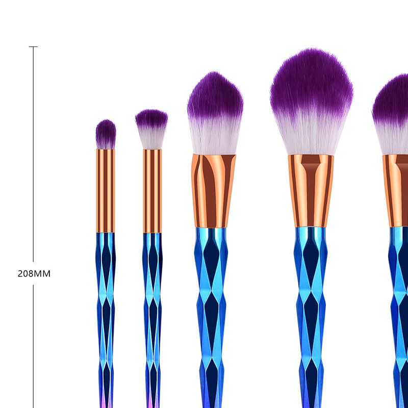 Fashion White+purple Flame Shape Design Cosmetic Brush(7pcs),Beauty tools