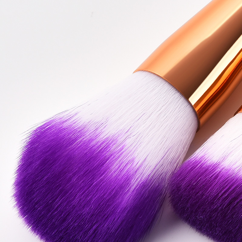 Fashion White+purple Flame Shape Design Cosmetic Brush(10pcs),Beauty tools