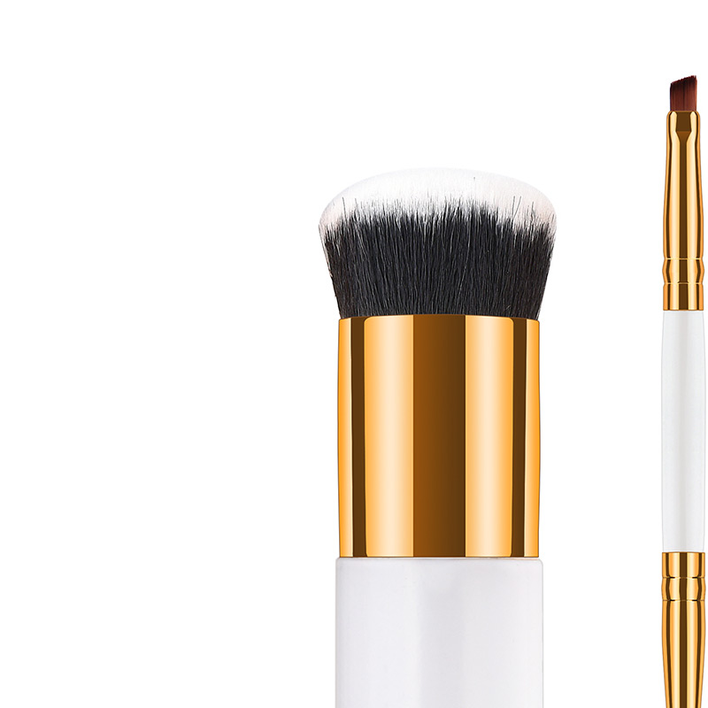 Fashion Gold Color+white Cylindrical Shape Design Eyebrow Brush(2pcs),Beauty tools
