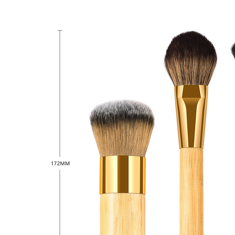 Fashion Gold Color+black Flame Shape Design Cosmetic Brush(3pcs),Beauty tools
