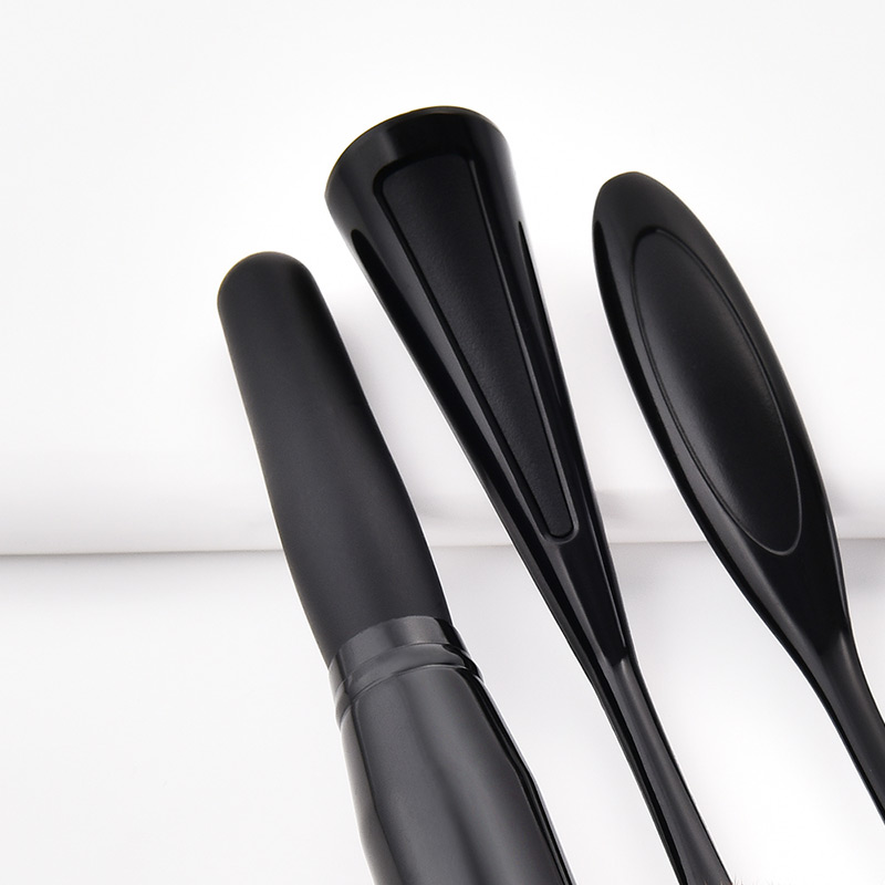 Fashion Black+brown Toothbrush Shape Design Cosmetic Brush(3pcs),Beauty tools