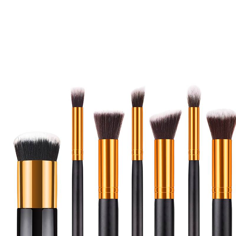 Fashion Gold Color+black Geometric Shape Design Cosmetic Brush(10pcs),Beauty tools