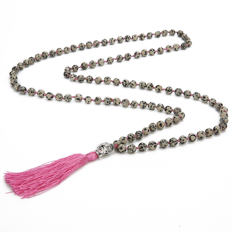 Fashion Pink Tassel&beads Decorated Long Necklace,Beaded Necklaces