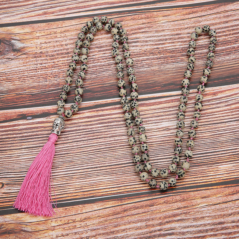 Fashion Pink Tassel&beads Decorated Long Necklace,Beaded Necklaces