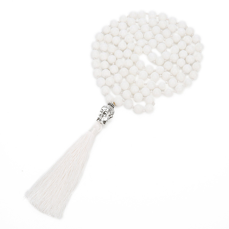 Fashion White Buddha&tassel Decorated Pure Color Necklace,Beaded Necklaces