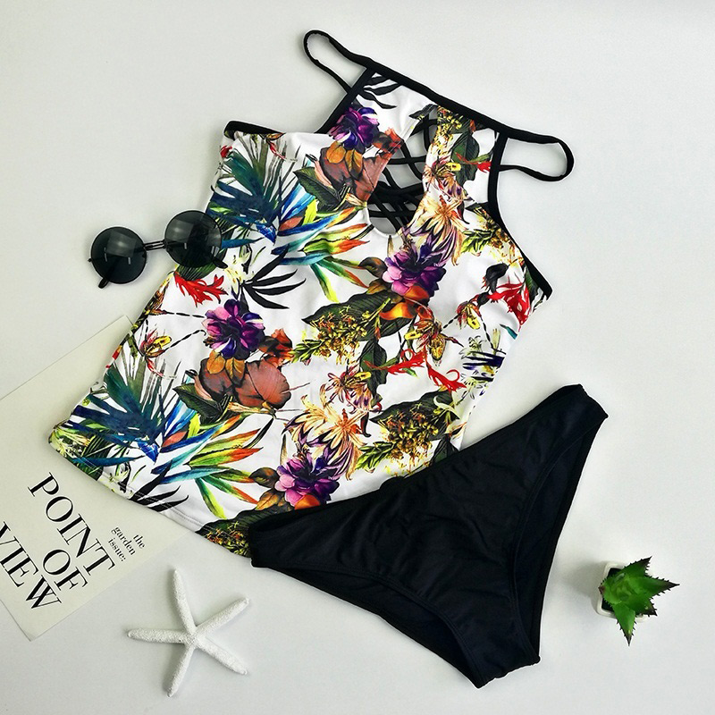 Sexy Multi-color Leaf Pattern Decorated One-piece Bikini,Bikini Sets