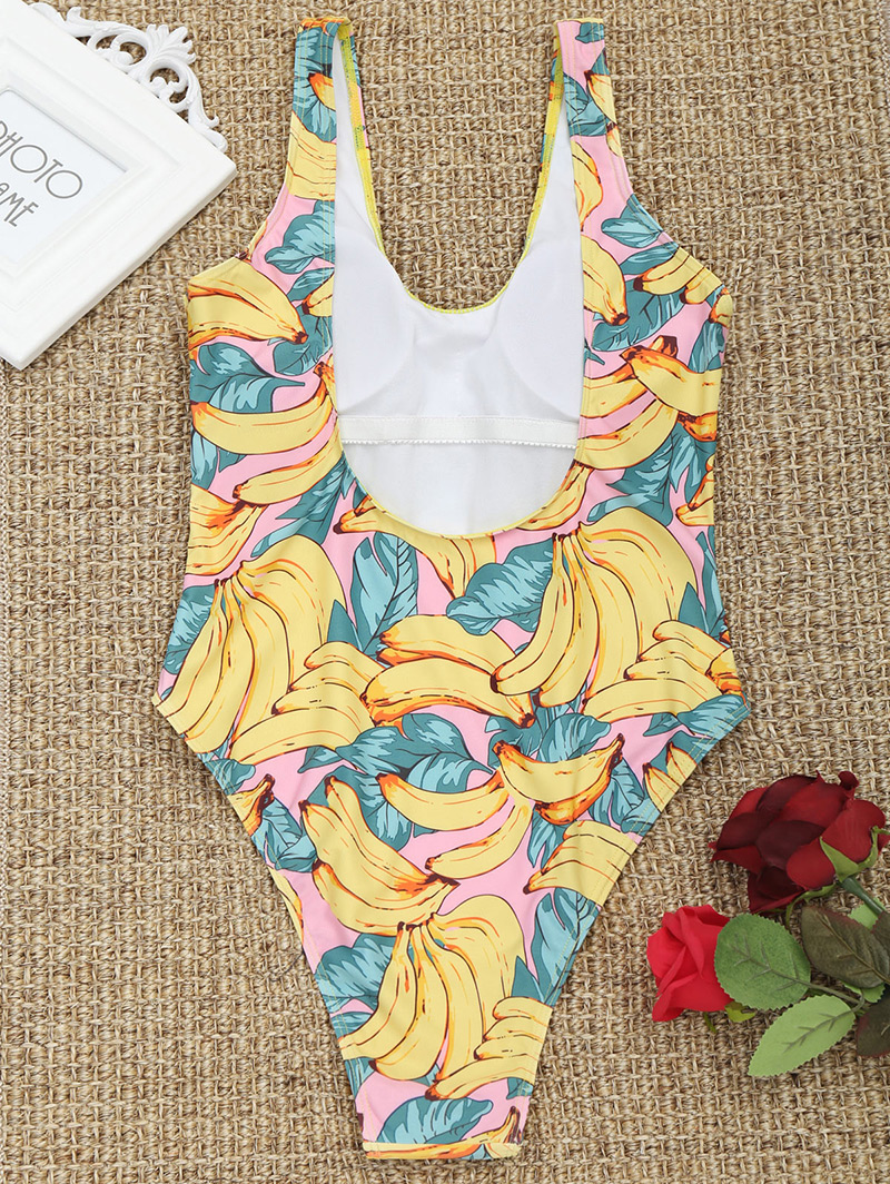 Sexy Multi-color Banana Pattern Decorated One-piece Swimwear,One Pieces