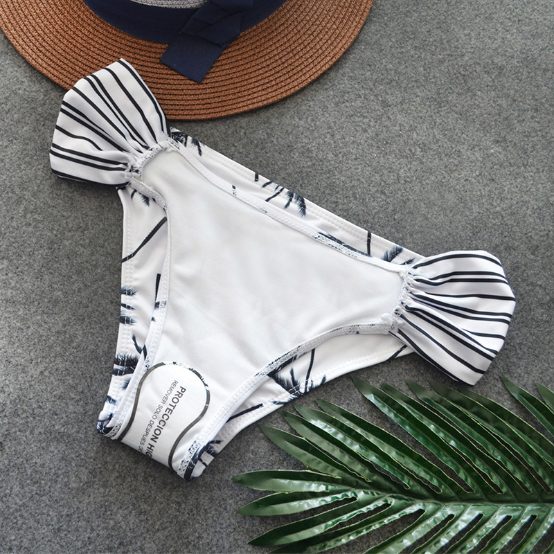 Sexy White Coconut Tree Decorated Split Bikini,Bikini Sets