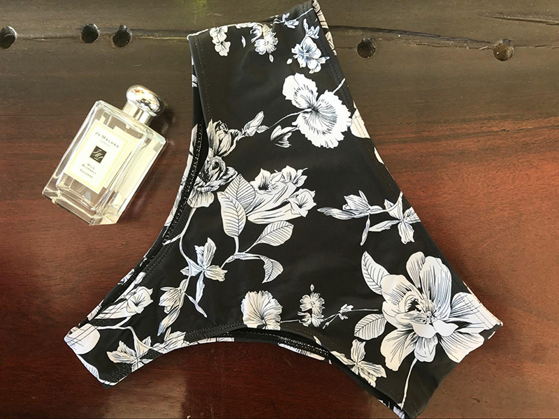 Sexy Black Flowers Pattern Decorated Split Bikini,Bikini Sets