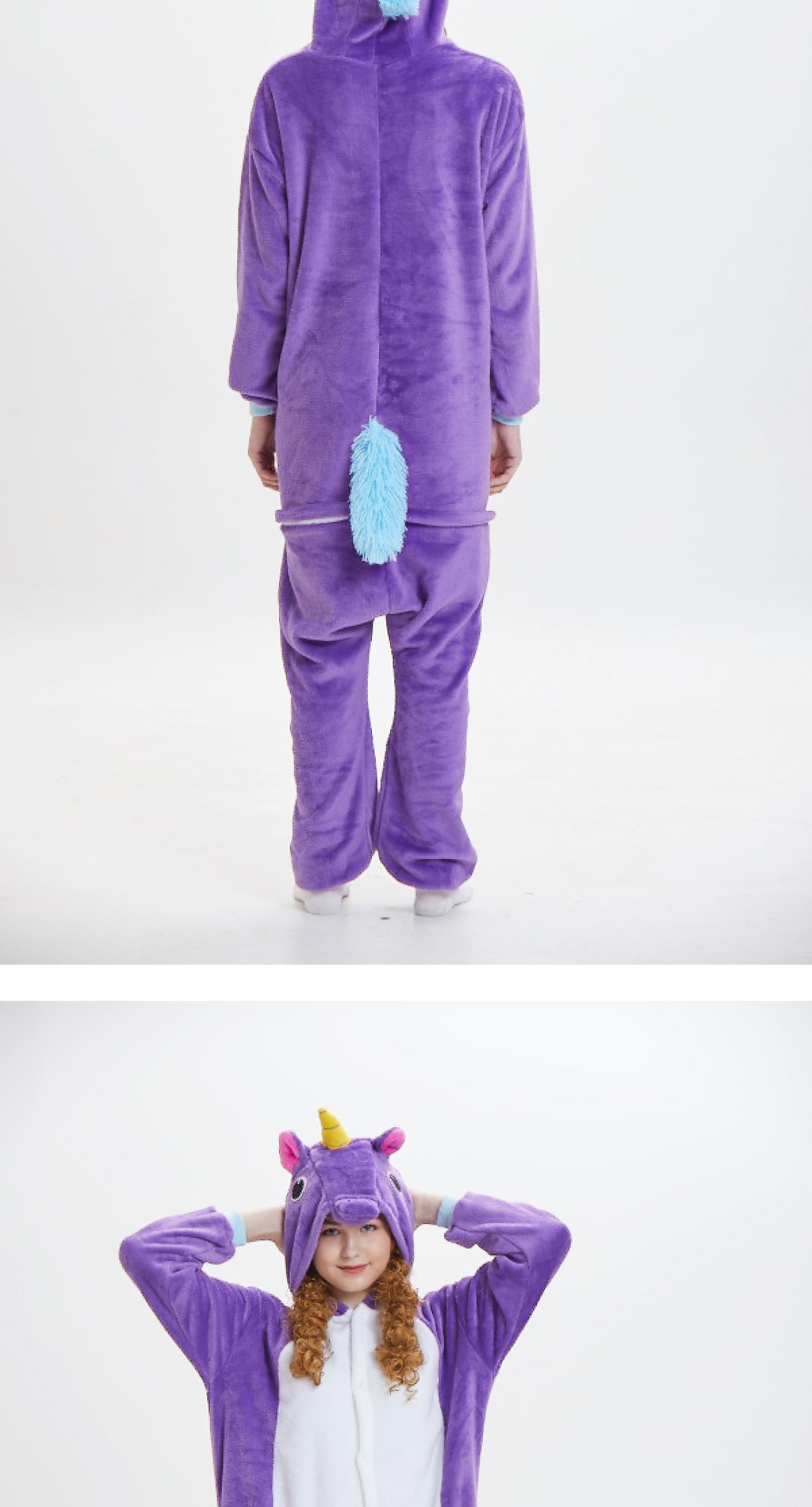 Lovely Purple Cartoon Unicorn Shape Design Pajamas,Cartoon Pajama