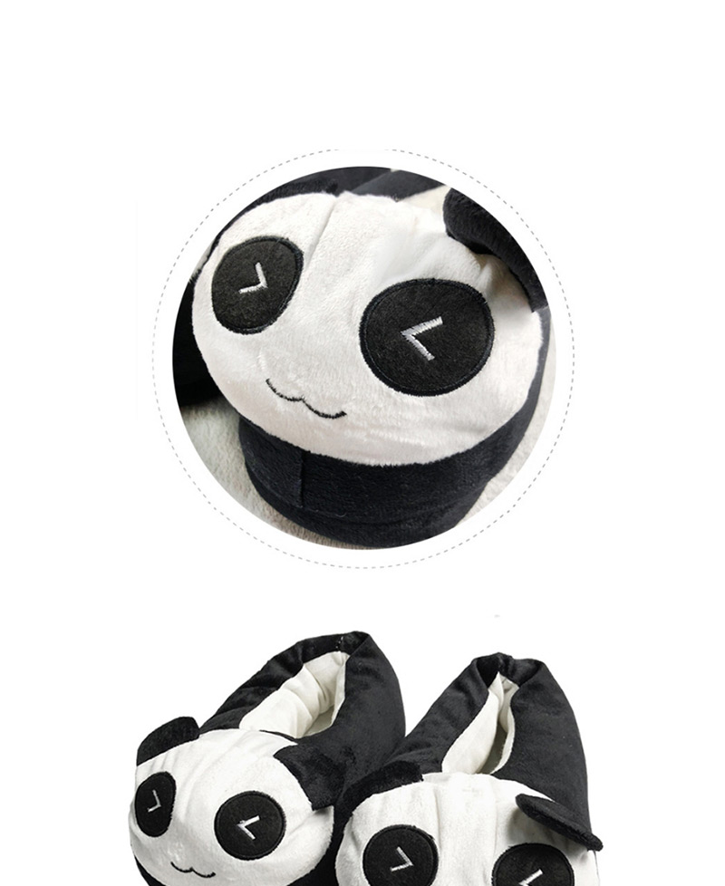 Lovely Black+white Panda Shape Design Thickened Shoes(for Adult),Cartoon Pajama