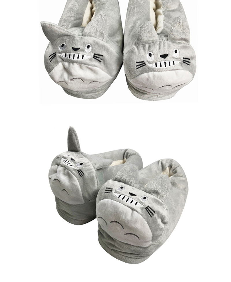 Lovely Gray Cat Shape Design Thickened Shoes(for Adult),Cartoon Pajama