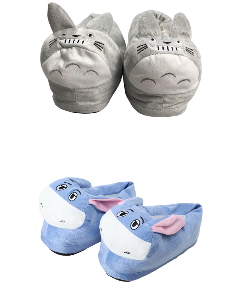 Lovely Blue+white Donkey Shape Design Thickened Shoes(for Adult),Cartoon Pajama