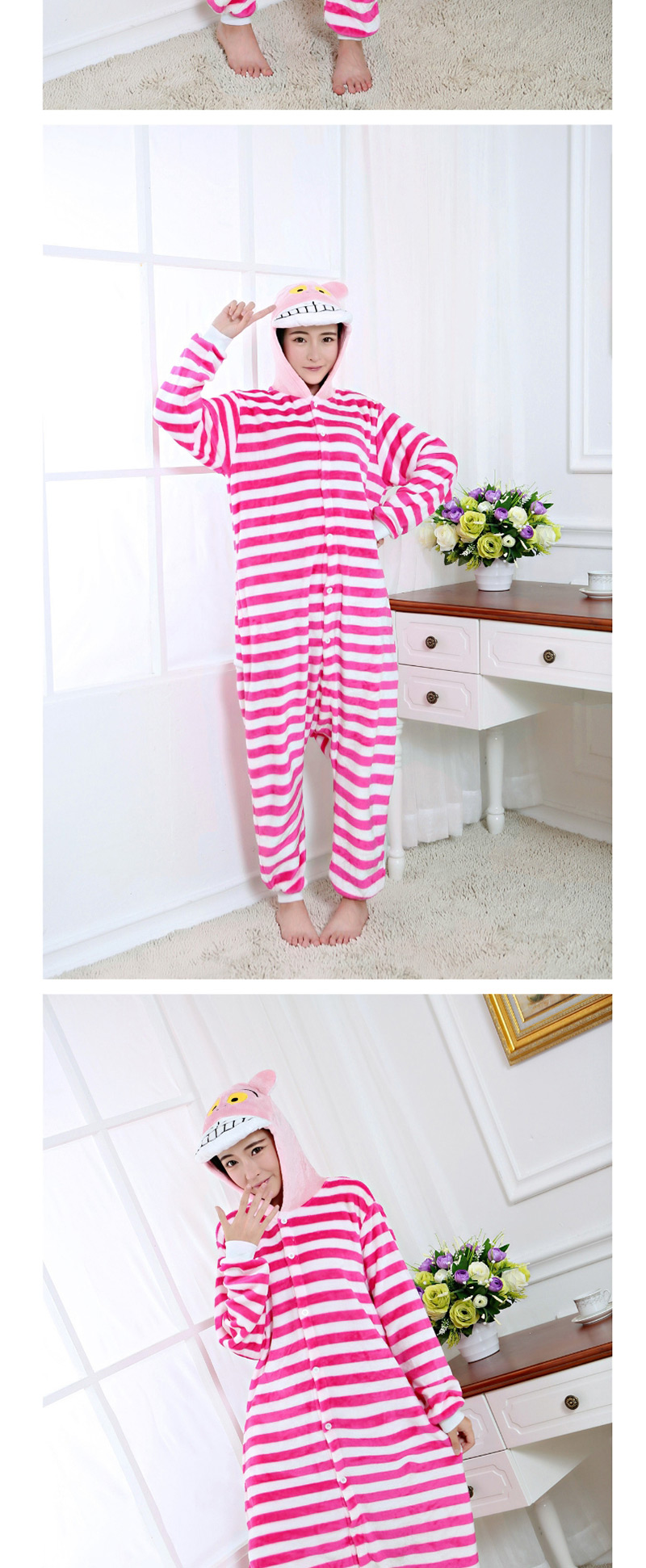 Lovely Pink Cheshire Cat Shape Design Pajamas,Cartoon Pajama