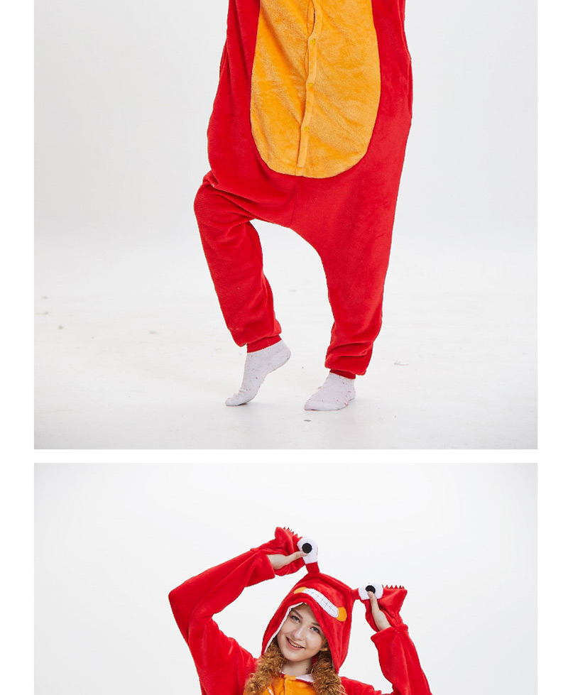 Lovely Red+orange Cartoon Crayfish Shape Design Pajamas(for Adult),Cartoon Pajama