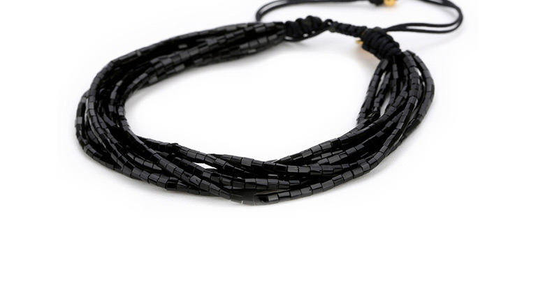 Fashion Black Multi-layer Design Pure Color Bracelet,Beaded Bracelet