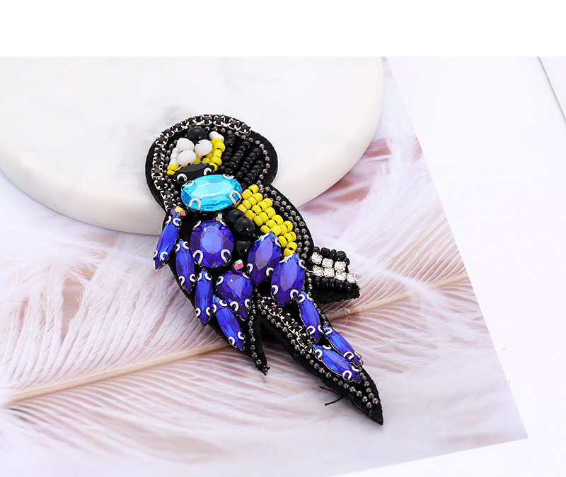 Fashion Blue Beads&diamond Decorated Bird Shape Brooch,Korean Brooches