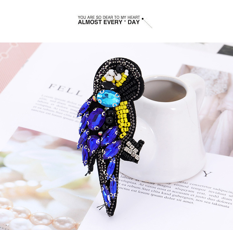 Fashion Blue Beads&diamond Decorated Bird Shape Brooch,Korean Brooches
