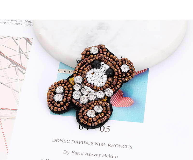 Fashion Brown Beads Decorated Bear Shape Patch,Household goods