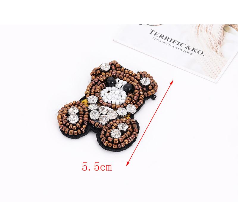 Fashion Brown Beads Decorated Bear Shape Patch,Household goods