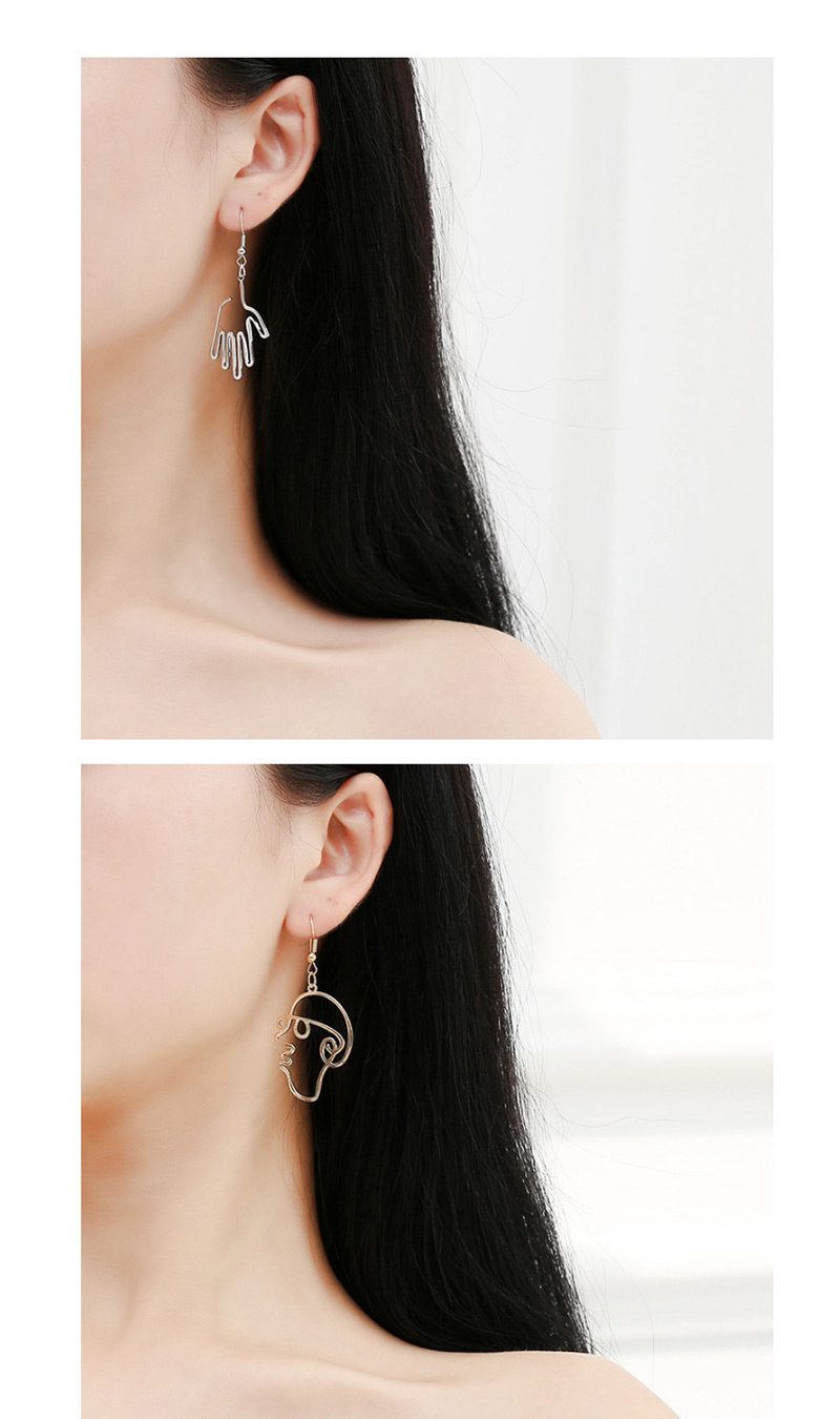 Sweet Gold Color Hollow Out Face Shape Design Earrings,Drop Earrings