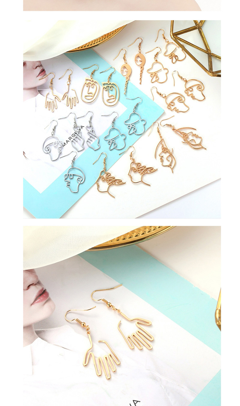 Sweet Gold Color Pure Color Design Face Shape Earrings,Drop Earrings