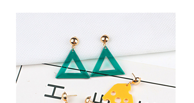 Sweet Green Pure Color Design Triangle Shape Earrings,Drop Earrings