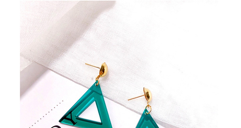 Sweet Green Pure Color Design Triangle Shape Earrings,Drop Earrings