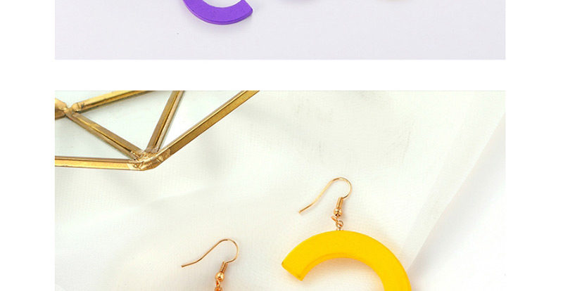 Sweet Purple C Shape Design Pure Color Earrigs,Drop Earrings