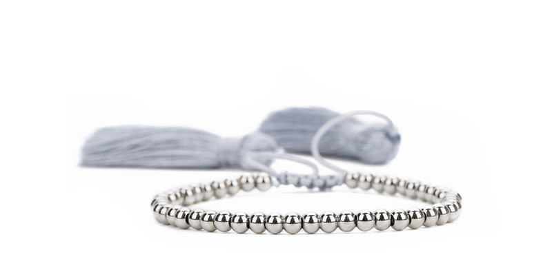 Sweet Silver Color Tassel Decorated Hand-woven Bracelet,Bracelets