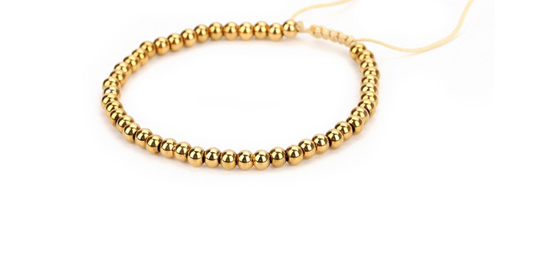 Sweet Gold Color Tassel Decorated Hand-woven Bracelet,Bracelets