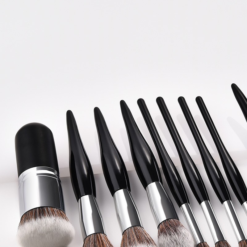 Trendy Brown Geomstric Shape Design Cosmetic Brush(9pcs),Beauty tools